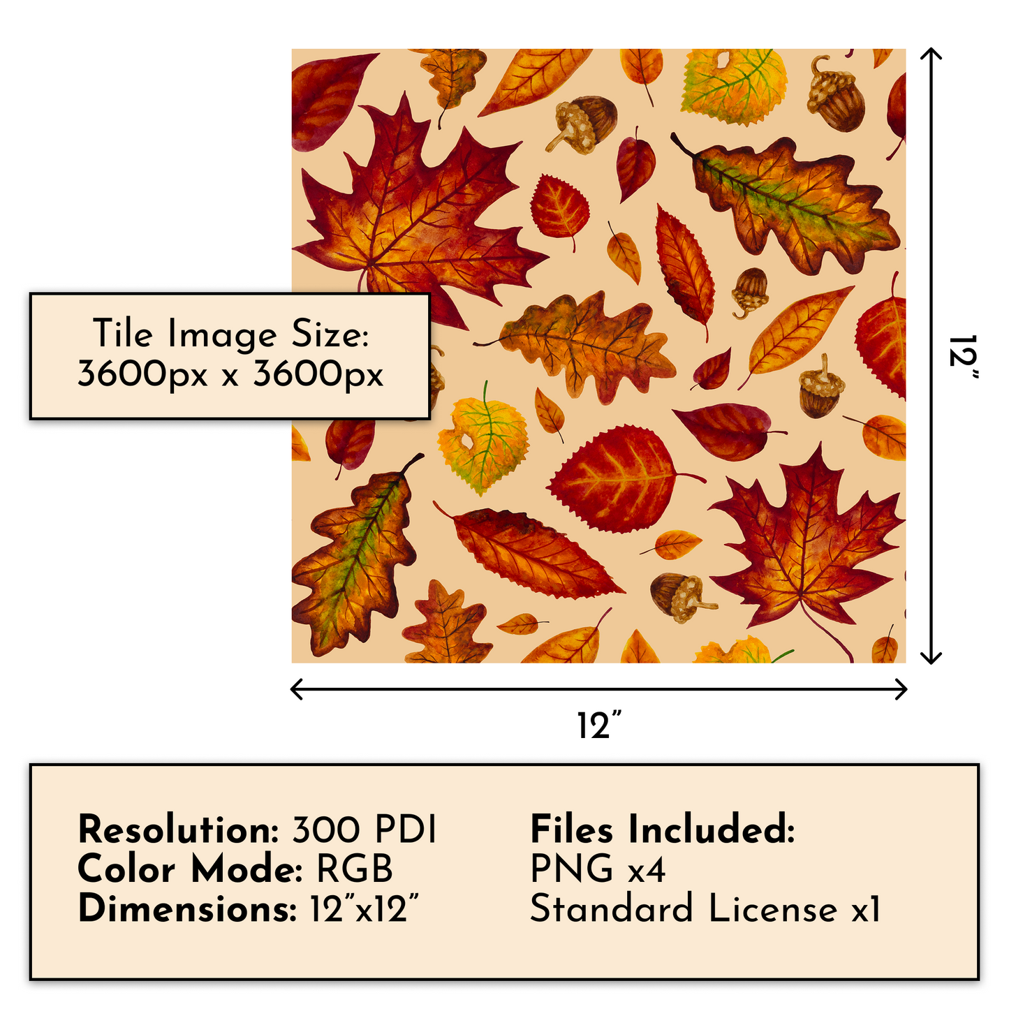 Autumn Medley - Seamless Pattern - Digital Download
