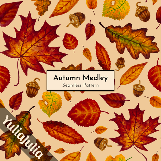 Autumn Medley - Seamless Pattern & Design Kit - Digital Download