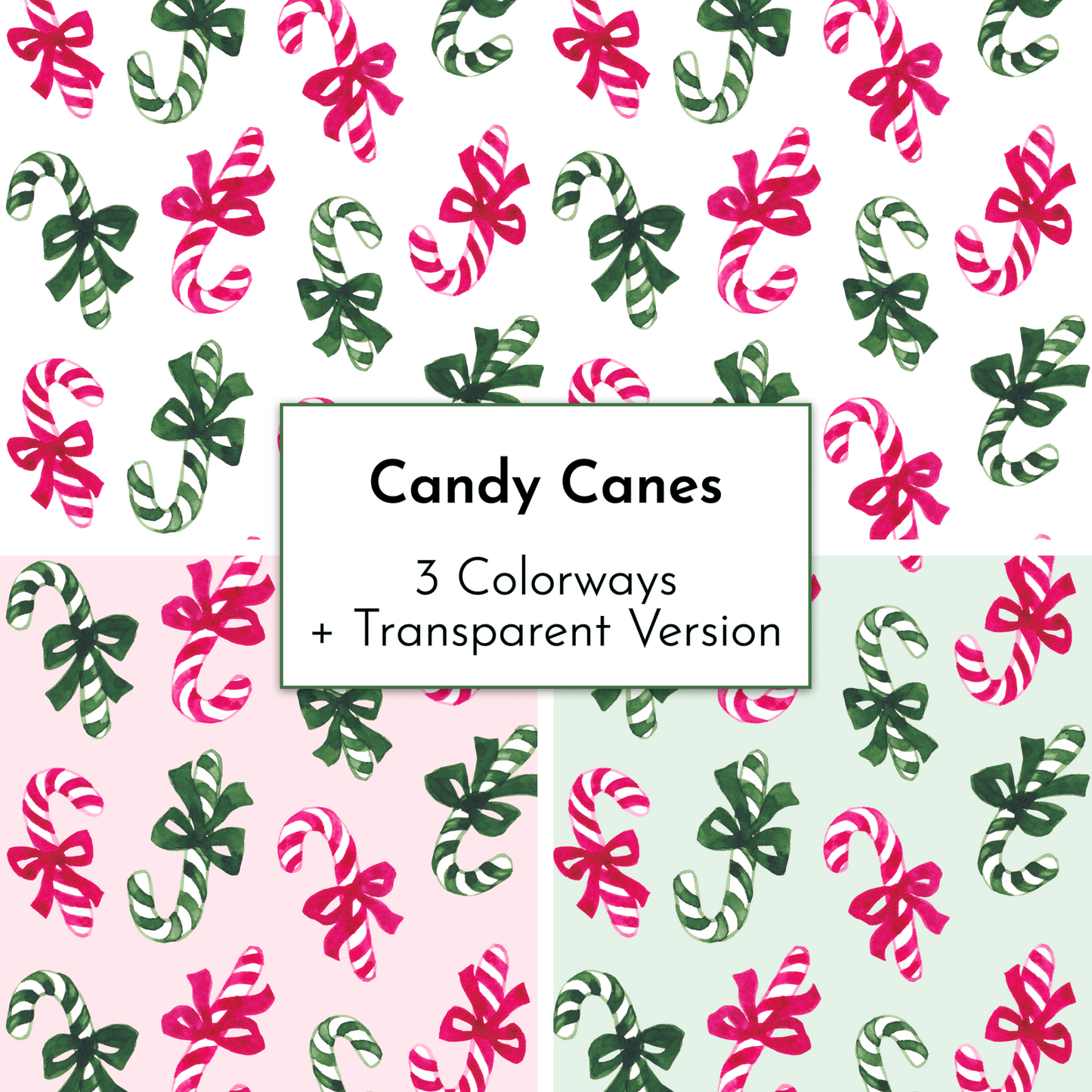 Candy Canes and Christmas Trees - Cute Festive Patterns