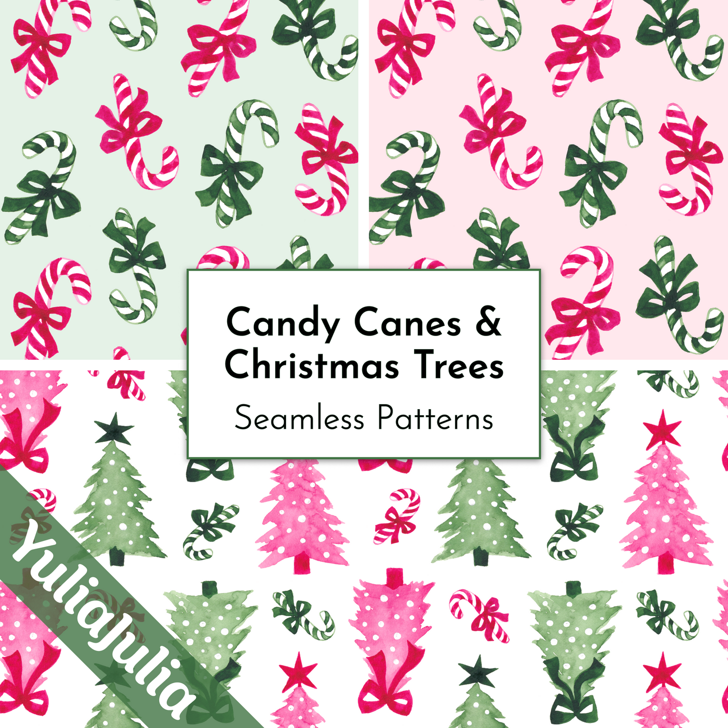 Candy Canes and Christmas Trees - Cute Festive Patterns